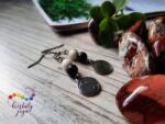 Kristály Jóga Shop Zebra jáspis 6 mm-es ásvány fülbevaló, jin jang medállal
