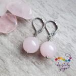 Kristály Jóga Shop Rózsakvarc 12 mm-es ásvány fülbevaló