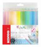 Kores Creioane colorate 24 culori pastel triunghiulare kores (KO93321)