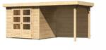 Karibu fából készült kerti ház KARIBU ASKOLA 3 + egy menedéket 240 cm beleértve a hátsó falat is (9170) natur (LG3231)