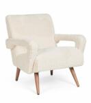 Bizzotto Fotoliu lemn maro textil alb Berna 65x79x74 cm (0748251)