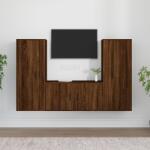 vidaXL 3 részes barna tölgy színű szerelt fa TV-szekrényszett (3188757)