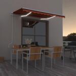 vidaXL narancssárga-barna szélérzékelős és LED-es napellenző 350x250cm (3068895)