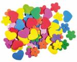 Junior Kreatív Junior habszivacs virágok és szívek 120 db/csomag vegyes színek és méretek (p9140-5226)