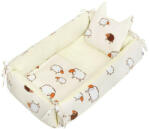 New Baby Set 3 piese, Baby Nest multifunctional, Cu paturica si pernuta cu urechi, New Baby, Sheep Beige (37528)