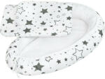 New Baby Set 3 piese, Baby Nest, Cu paturica si pernuta, New Baby, Grey stars (33692)