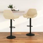 vidaXL Scaune de bar, 2 buc. , crem, catifea (339367)