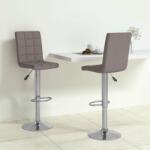 vidaXL Scaune de bar, 2 buc. , gri taupe, material textil (335726)