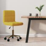 vidaXL Scaun de bucătărie pivotant, galben, catifea (334509)