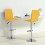 vidaXL Scaune de bar, 2 buc. , galben muștar, material textil (335724)
