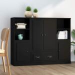 vidaXL Dulapuri înalte, 3 piese, negru, lemn prelucrat (3185320) Comoda