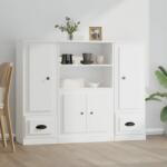 vidaXL Dulapuri înalte, 3 piese, alb, lemn prelucrat (3185311) Comoda