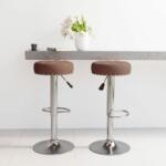 vidaXL Scaune de bar, 2 buc. , maro, material textil (332974)