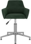vidaXL Scaun de bucătărie pivotant, verde închis, catifea (331087)