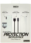 Skech Pachet Husa Sparkle Clear + Cablu Lightning + Folie Sticla pentru iPhone XS / X (SK29-BD-SSPK) - vexio