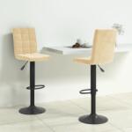 vidaXL Scaune de bar, 2 buc. , crem, catifea (335762)
