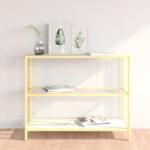vidaXL Raft, alb marmură/transparent, 100x36x90 cm, sticlă securizată (331636) Biblioteca