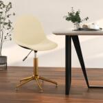 vidaXL Scaun de bucătărie pivotant, crem, catifea (333505)