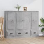 vidaXL Dulapuri înalte, 3 buc. , gri beton, lemn prelucrat (3185299) Comoda