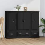 vidaXL Dulapuri înalte, 3 piese, negru, lemn prelucrat (3185296) Comoda