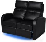 vidaXL Fotoliu rabatabil cu 2 locuri, LED, piele artificială, negru (243599) Canapea