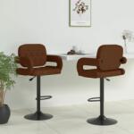 vidaXL Scaune de bar, 2 buc. , maro, material textil (335620)