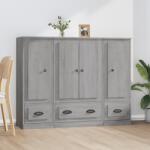 vidaXL Dulapuri înalte, 3 buc. , gri sonoma, lemn prelucrat (3185301) Comoda