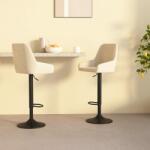 vidaXL Scaune de bar, 2 buc. , crem, catifea (339456)