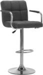 vidaXL Scaune de bar, 2 buc. , gri închis, material textil (283420)
