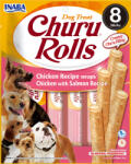 Inaba Foods Churu Rolls Recompense gustoase pentru caini cu Pui si somon 8 x 12 g