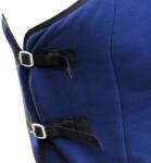 vidaXL Pled din lână cu cingătoare 125 cm, albastru (90906)