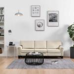 vidaXL Canapea cu 3 locuri, crem, material textil (287162) Canapea