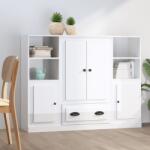 vidaXL Dulapuri înalte, 3 buc. , alb extralucios, lemn prelucrat (3185321) Comoda