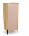 Halmar MOBIUS szekrény 2D szín: hikora tölgy/rózsaszín - mindigbutor - 140 200 Ft