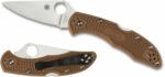 Spyderco Delica 4 Fran Flat Ground - Brown (C11FPBN)