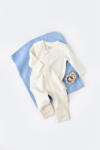 BabyJem Salopeta cu fermoar cu maneca lunga si panataloni lungi - 100%bumbac organic - ecru, baby cosy (marime: 3-6 luni)