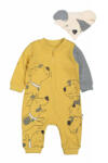 BabyJem Salopeta cu baveta pentru bebelusi dogs, tongs baby (culoare: galben, marime: 6-9 luni)