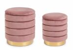 Bizzotto Set 2 tabureti catifea roz 36x38 cm, 40x44 cm (0720591)