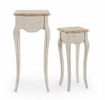 Bizzotto Set 2 masute lemn maro bej Clarisse 26x26x62 cm, 36x36x79 cm (0745805) Masa de cafea
