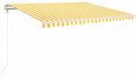  Vidaxl sárga-fehér szélérzékelős és LED-es napellenző 450 x 350 cm 3069013