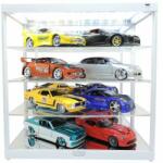TRIPLE 9 Vitrina, display transparent cu rama alba si Led-uri scala 1/18, 1/43, 1/641/43 (21076)