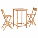 VidaXL Set mobilier bar, 3 piese, lemn masiv de tec (44671) - izocor