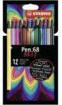 STABILO Pen 68 ARTY Set de 12 pixuri multicolore