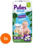 pufies Set 3 x 54 Scutece Pufies Fashion & Nature, Maxi Pack, 4 Maxi, 9-14 kg (ROC-3xFIMPFSC148)