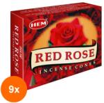 HEM Set 9 x Conuri Parfumate, Trandafir Rosu (GIL-9xLCA-CONP-RTRA)