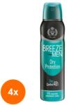 Breeze Set 4 x Deodorant Spray Breeze Dry Protection, pentru Barbati, 150 ml