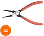 HARDEN Set 2 x Cleste pentru Inele de Siguranta Interioare cu Falci Drepte, Harden, 180 mm, Model Interioare (COR-2xZH560514) Cleste