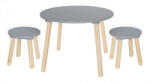 Jabadabado Asztal 2 székkel fából, ezüstszürke H13221 (JabaH13221)
