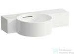 Laufen Val SaphirKeramik 55x31, 5 cm-es kézmosó csaplyuk nélkül, jobb oldali pulttal, LCC bevonattal, fehér H8152834001091 (H8152834001091)