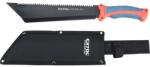 Extol Premium bozótvágó kés (machete), teljes/penge hossz: 395/260mm, fogazott rozsdamentes acél penge, PP+TPR nyél, nylon tok (8877203) - aszivattyus